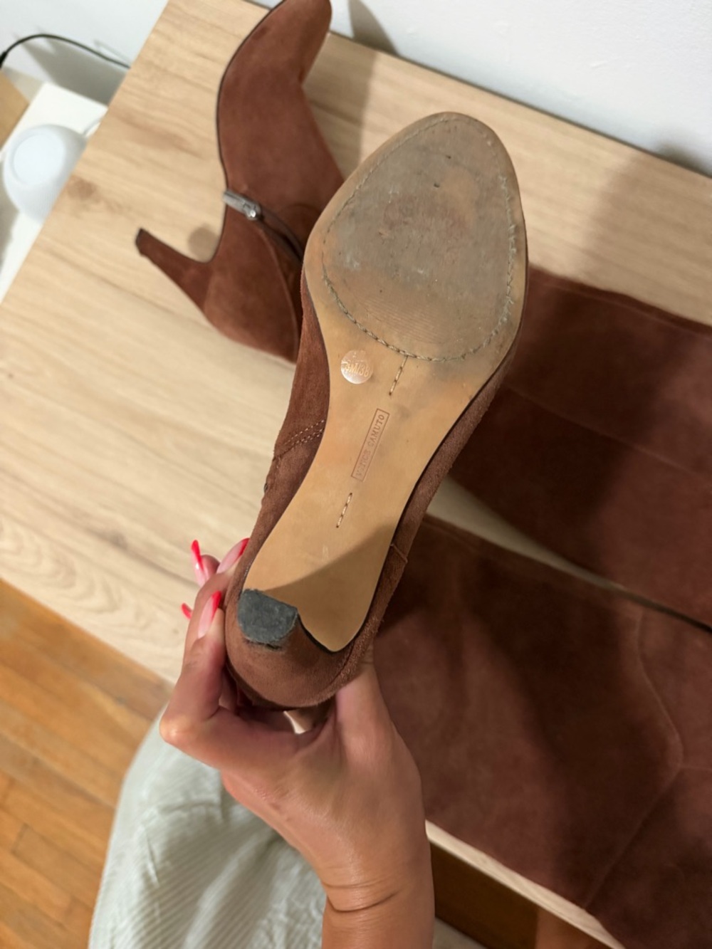Vince Camuto Chestnut Brown Over-the-Knee Suede Boots - Picture 3 of 4